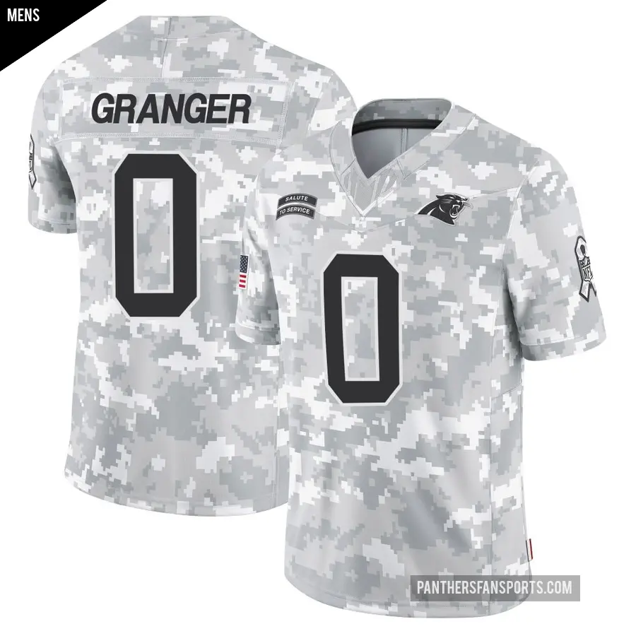 Men's Carolina Panthers ＃0 Colin Granger Arctic Camo Limited 2024 Salute to Service Jersey