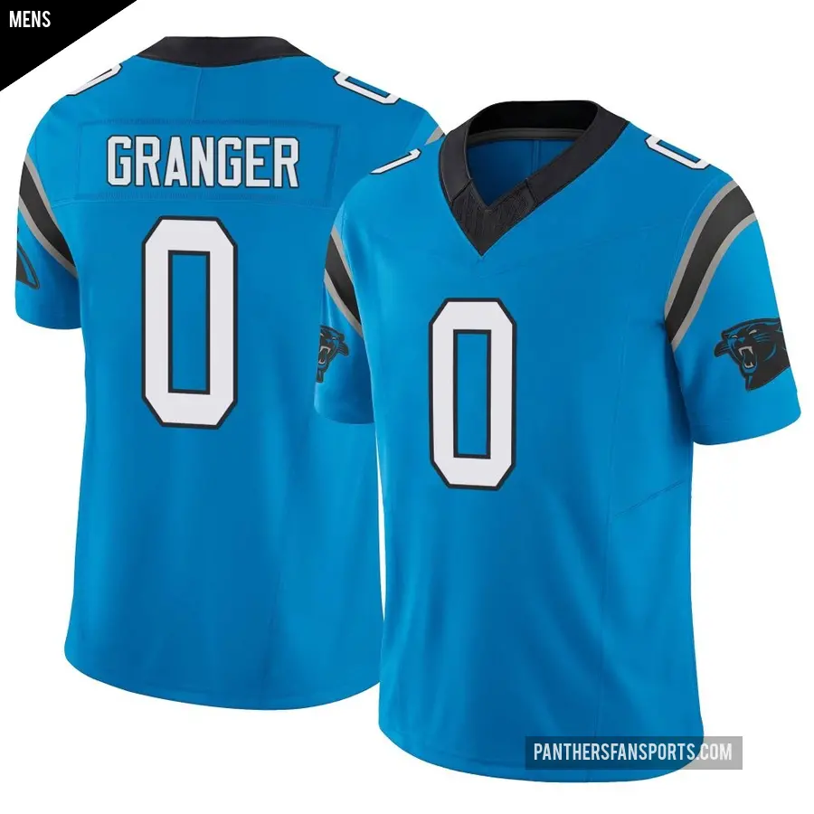 Men's Carolina Panthers ＃0 Colin Granger Blue Limited Vapor F.U.S.E. Jersey