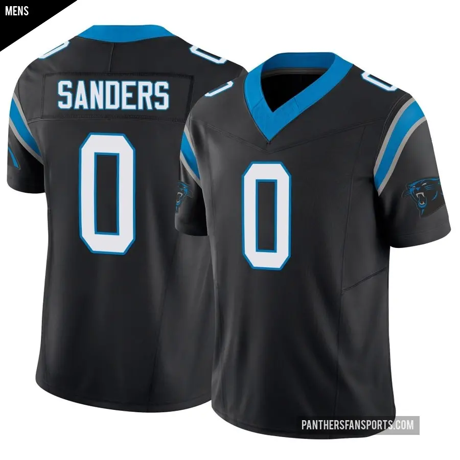 Men's Carolina Panthers ＃0 Ja'Tavion Sanders Black Limited Vapor F.U.S.E. Jersey