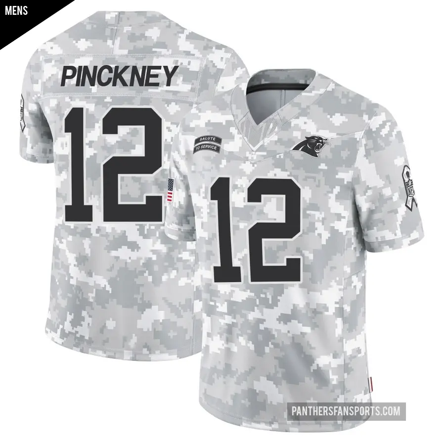 Men's Carolina Panthers ＃12 Sam Pinckney Arctic Camo Limited 2024 Salute to Service Jersey