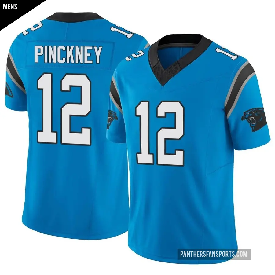 Men's Carolina Panthers ＃12 Sam Pinckney Blue Limited Vapor F.U.S.E. Jersey