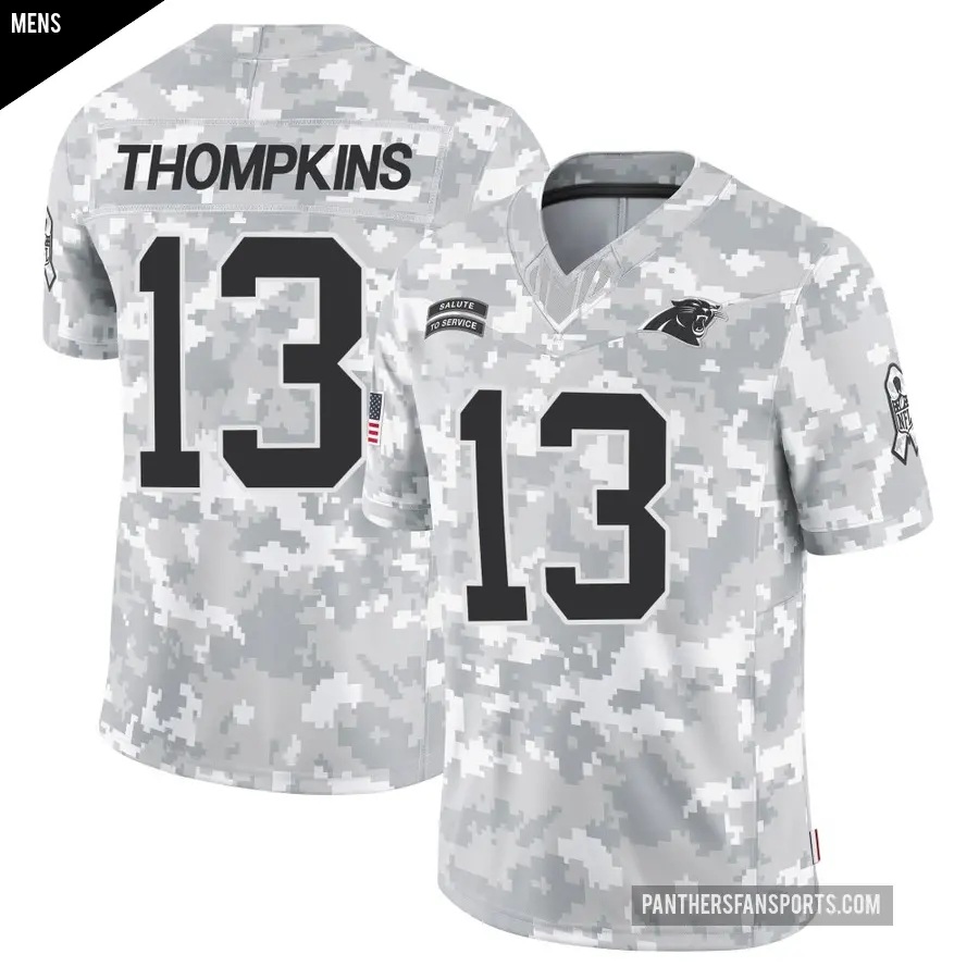 Men's Carolina Panthers ＃13 Deven Thompkins Arctic Camo Limited 2024 Salute to Service Jersey