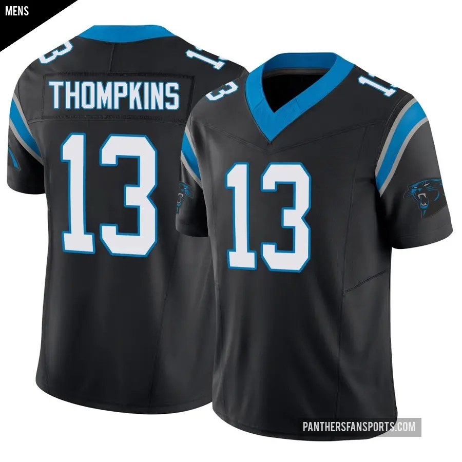 Men's Carolina Panthers ＃13 Deven Thompkins Black Limited Vapor F.U.S.E. Jersey