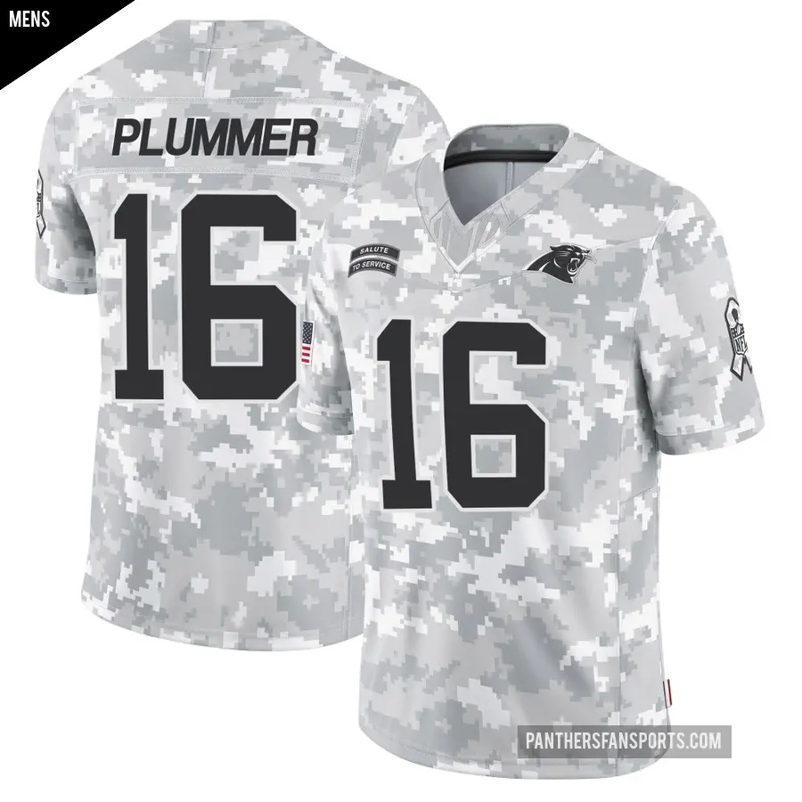 Men's Carolina Panthers ＃16 Jack Plummer Arctic Camo Limited 2024 Salute to Service Jersey