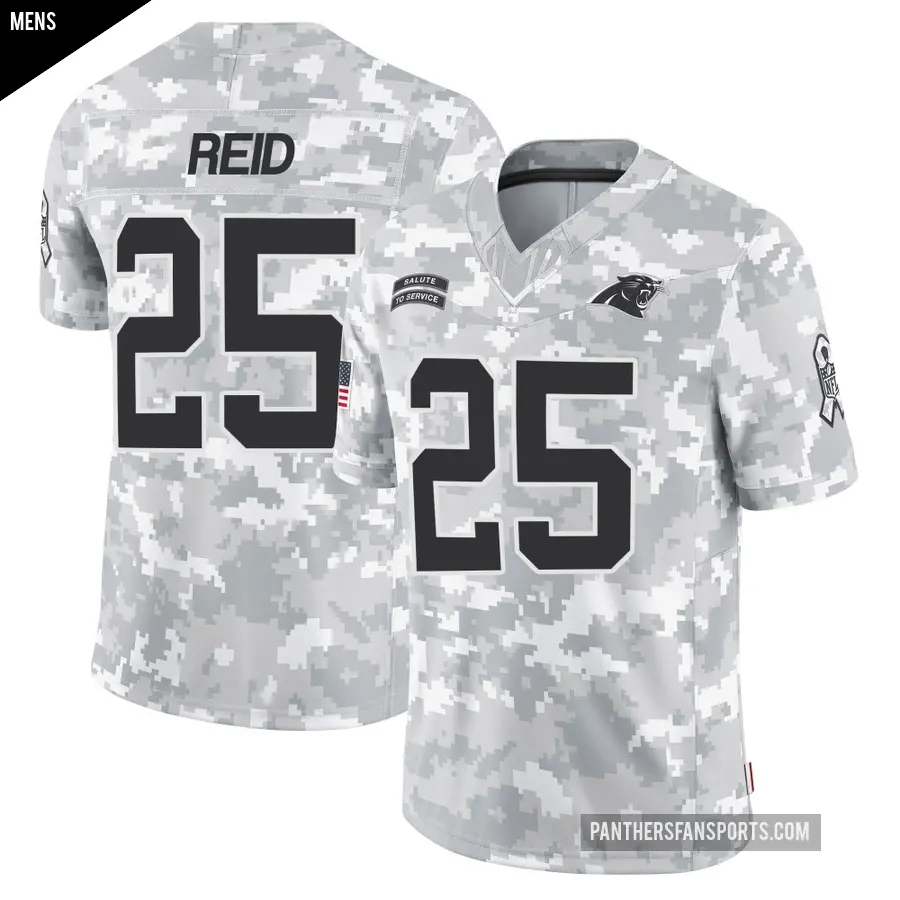 Men's Carolina Panthers ＃25 Eric Reid Arctic Camo Limited 2024 Salute to Service Jersey
