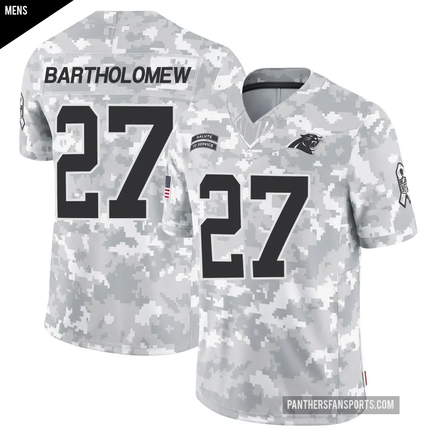 Men's Carolina Panthers ＃27 Shemar Bartholomew Arctic Camo Limited 2024 Salute to Service Jersey