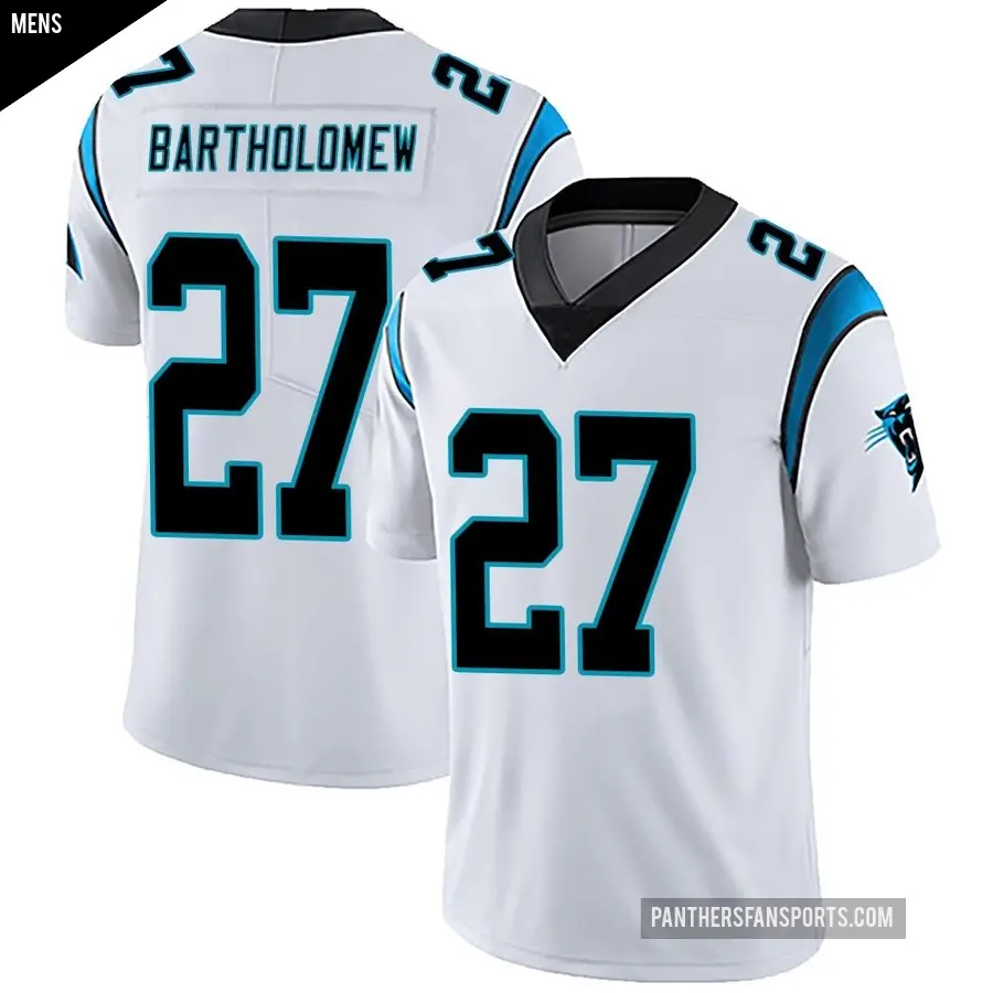 Men's Carolina Panthers ＃27 Shemar Bartholomew White Limited Vapor Untouchable Jersey