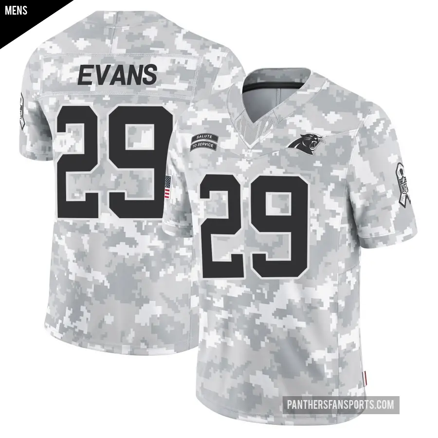 Men's Carolina Panthers ＃29 Akayleb Evans Arctic Camo Limited 2024 Salute to Service Jersey