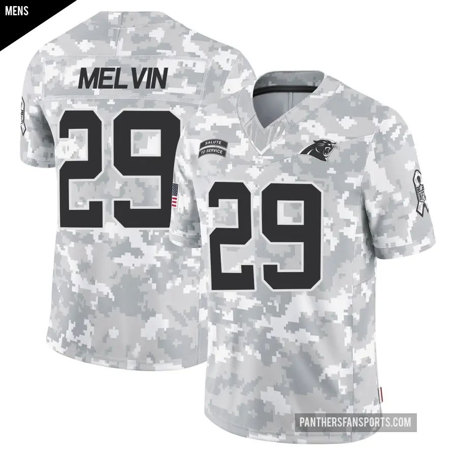 Men's Carolina Panthers ＃29 Rashaan Melvin Arctic Camo Limited 2024 Salute to Service Jersey
