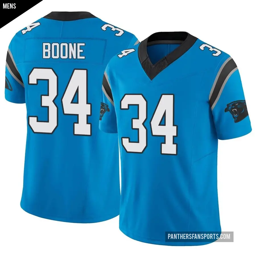 Men's Carolina Panthers ＃34 Mike Boone Blue Limited Vapor F.U.S.E. Jersey
