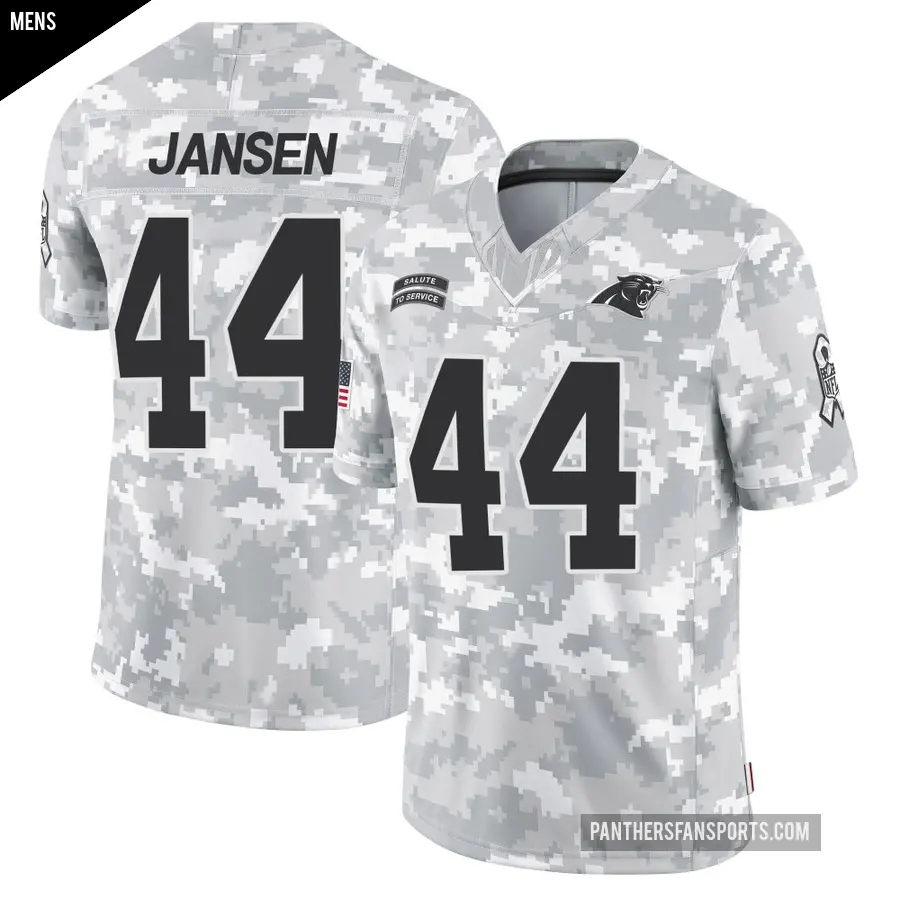 Men's Carolina Panthers ＃44 JJ Jansen Arctic Camo Limited 2024 Salute to Service Jersey