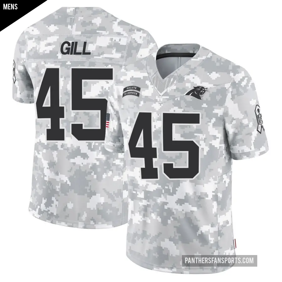 Men's Carolina Panthers ＃45 Cam Gill Arctic Camo Limited 2024 Salute to Service Jersey