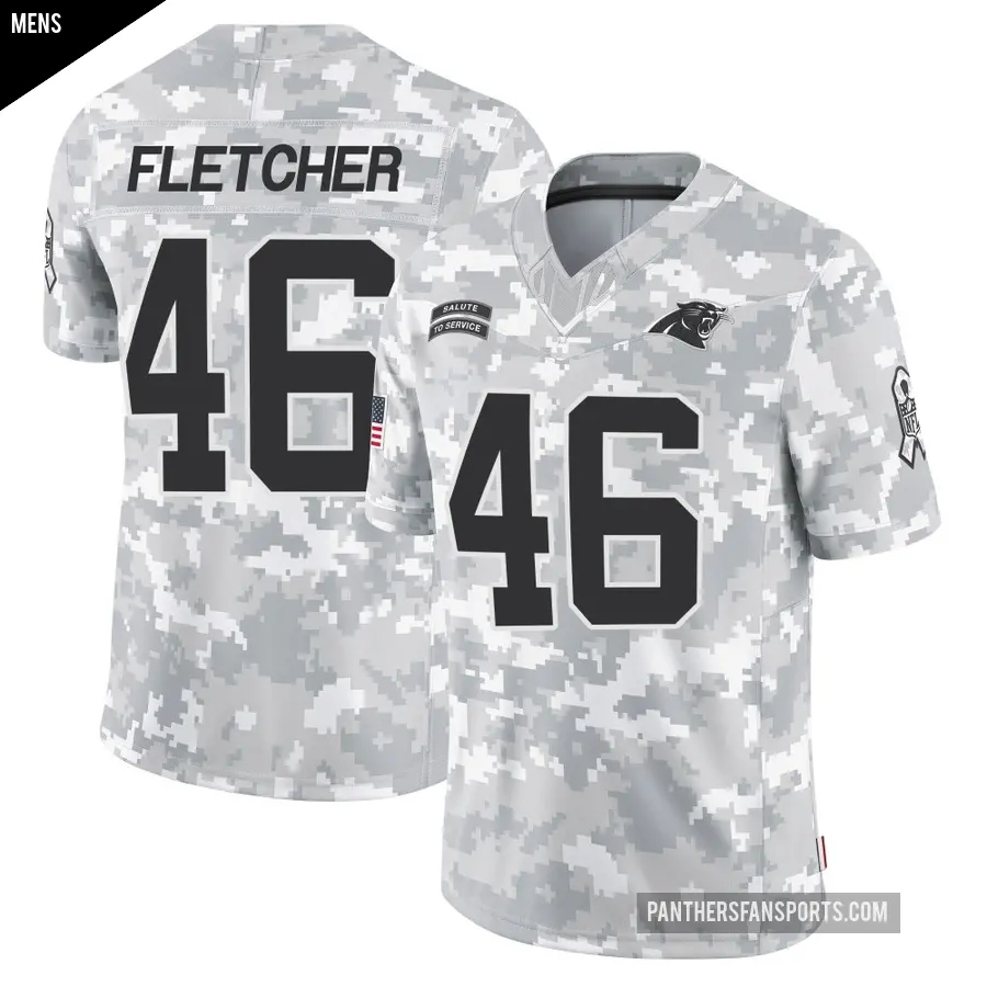Men's Carolina Panthers ＃46 Thomas Fletcher Arctic Camo Limited 2024 Salute to Service Jersey