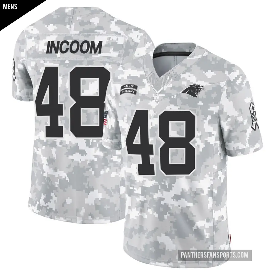 Men's Carolina Panthers ＃48 Thomas Incoom Arctic Camo Limited 2024 Salute to Service Jersey