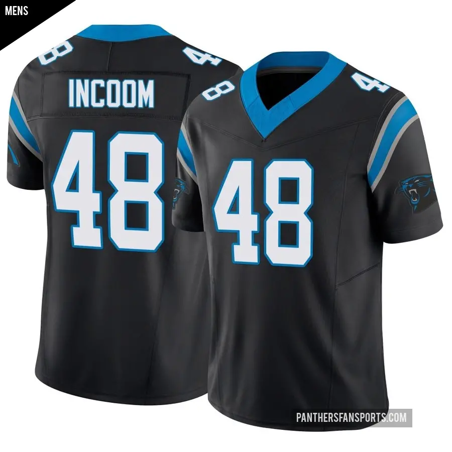 Men's Carolina Panthers ＃48 Thomas Incoom Black Limited Vapor F.U.S.E. Jersey