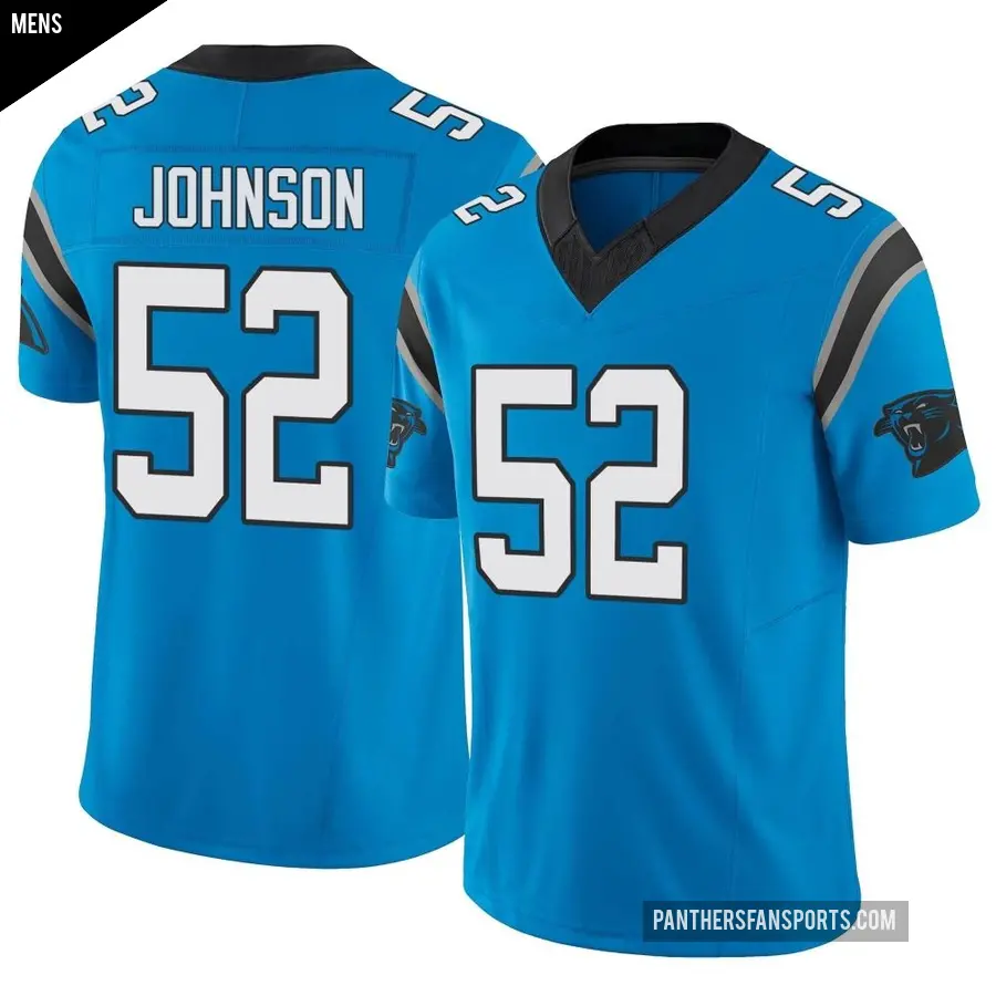 Men's Carolina Panthers ＃52 DJ Johnson Blue Limited Vapor F.U.S.E. Jersey