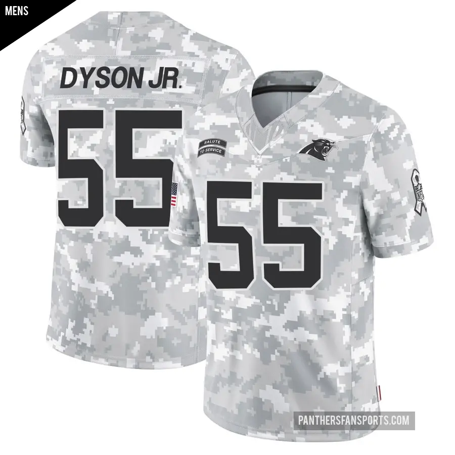 Men's Carolina Panthers ＃55 Kenny Dyson Jr. Arctic Camo Limited 2024 Salute to Service Jersey