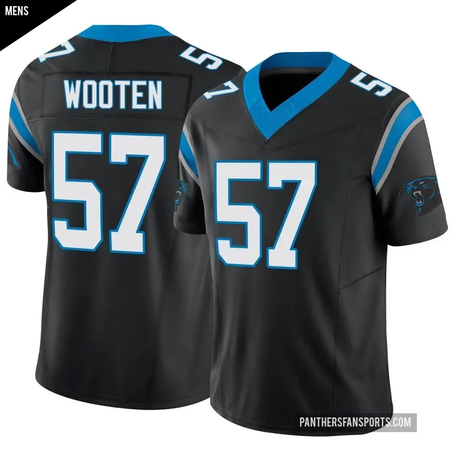 Men's Carolina Panthers ＃57 Chandler Wooten Black Limited Vapor F.U.S.E. Jersey