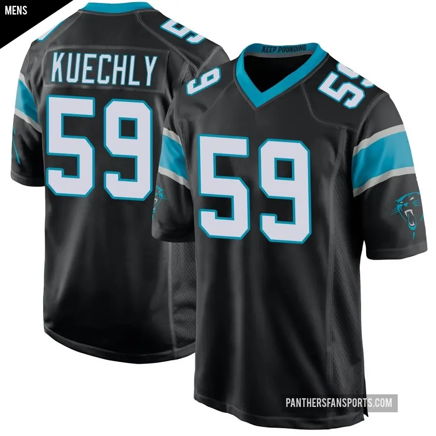 Men's Carolina Panthers ＃59 Luke Kuechly Black Game Team Color Jersey