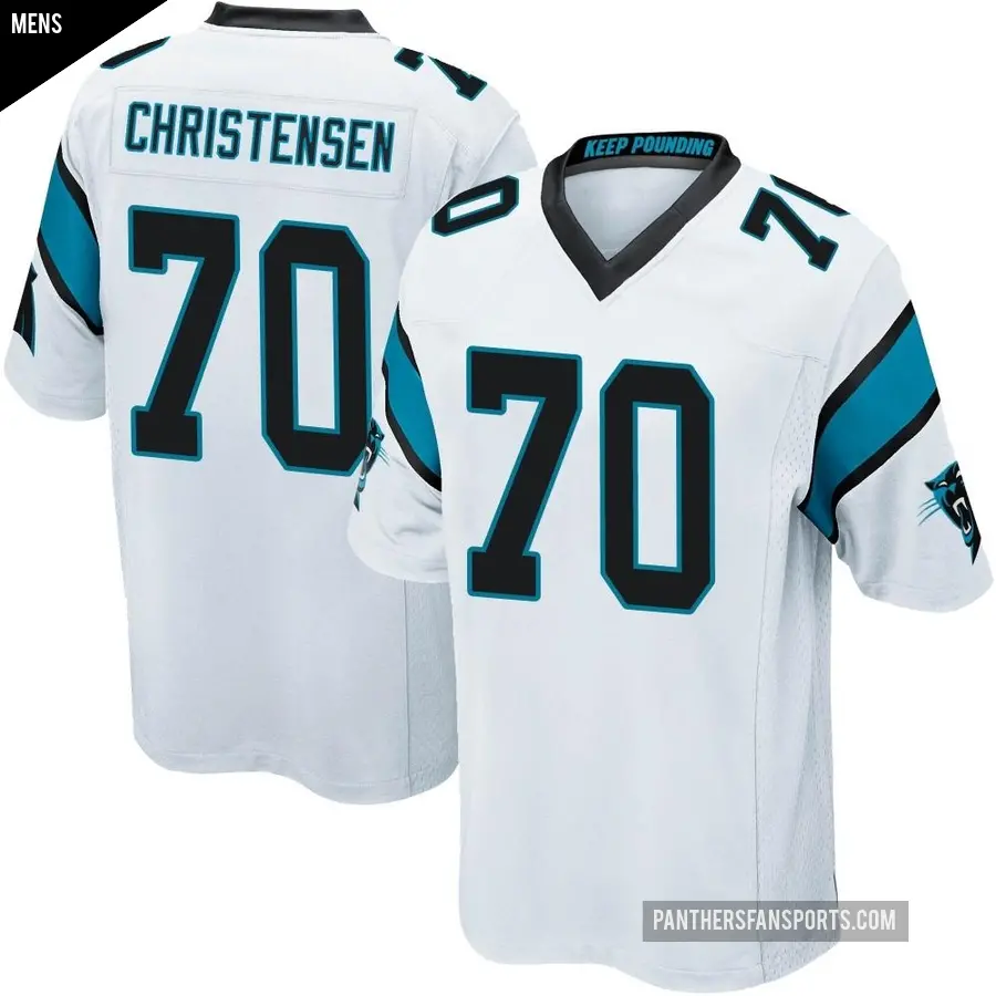 Men's Carolina Panthers ＃70 Brady Christensen White Game Jersey