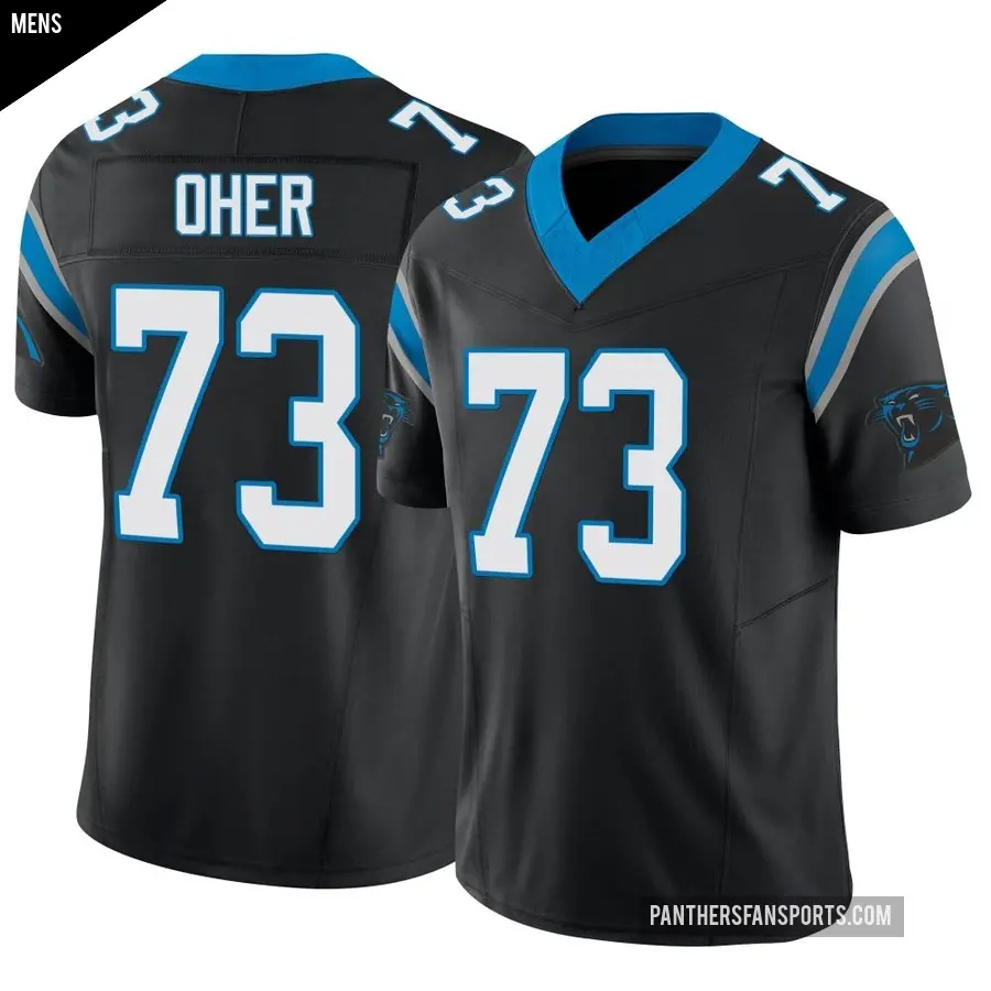 Men's Carolina Panthers ＃73 Michael Oher Black Limited Vapor F.U.S.E. Jersey
