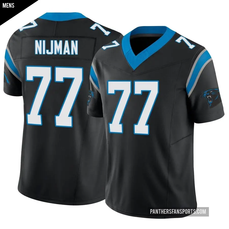 Men's Carolina Panthers ＃77 Yosh Nijman Black Limited Vapor F.U.S.E. Jersey