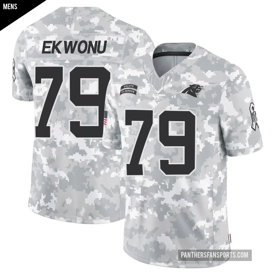 Men's Carolina Panthers ＃79 Ikem Ekwonu Arctic Camo Limited 2024 Salute to Service Jersey