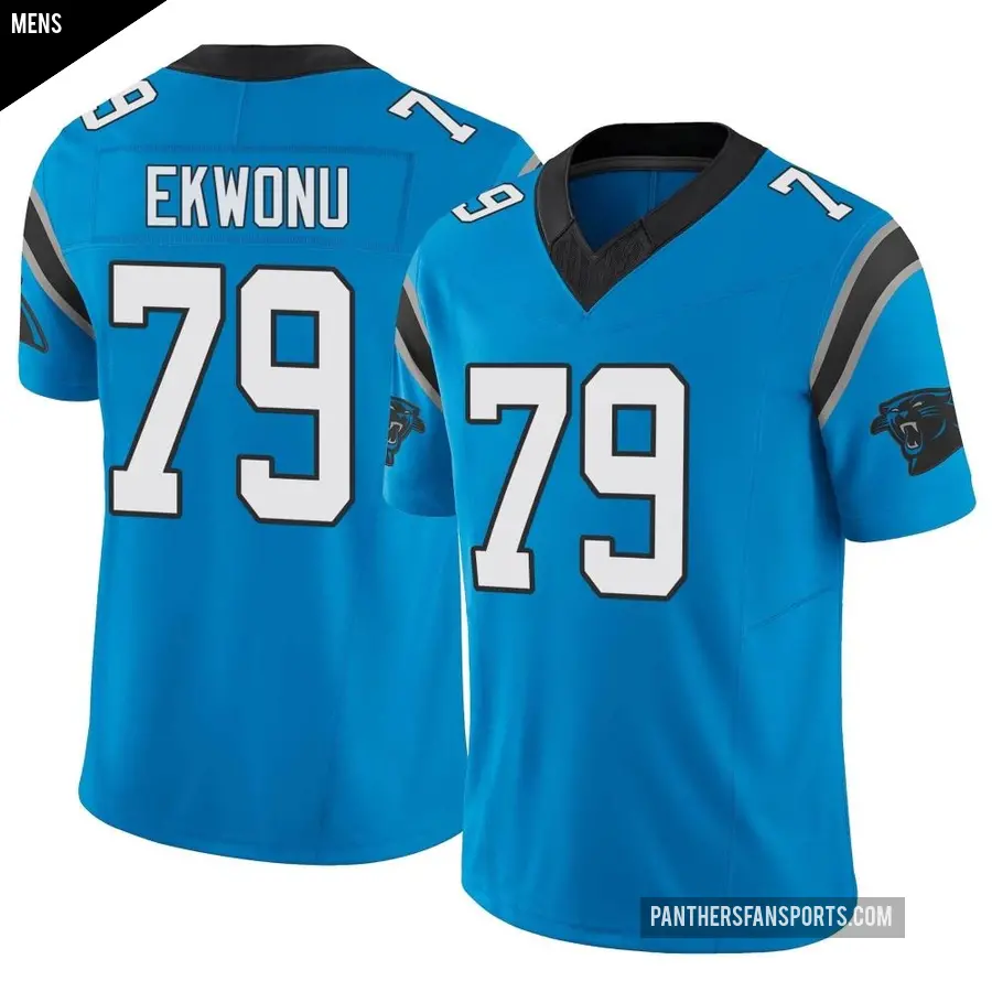 Men's Carolina Panthers ＃79 Ikem Ekwonu Blue Limited Vapor F.U.S.E. Jersey