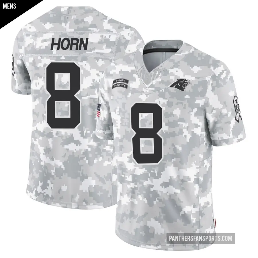 Men's Carolina Panthers ＃8 Jaycee Horn Arctic Camo Limited 2024 Salute to Service Jersey