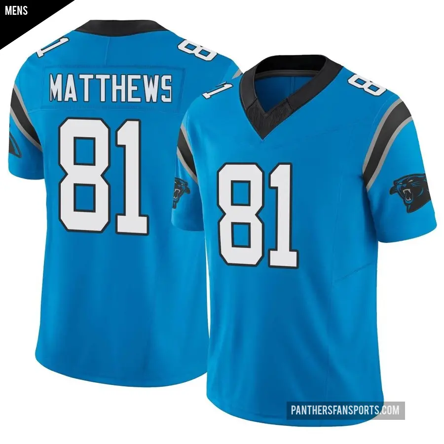 Men's Carolina Panthers ＃81 Jordan Matthews Blue Limited Vapor F.U.S.E. Jersey