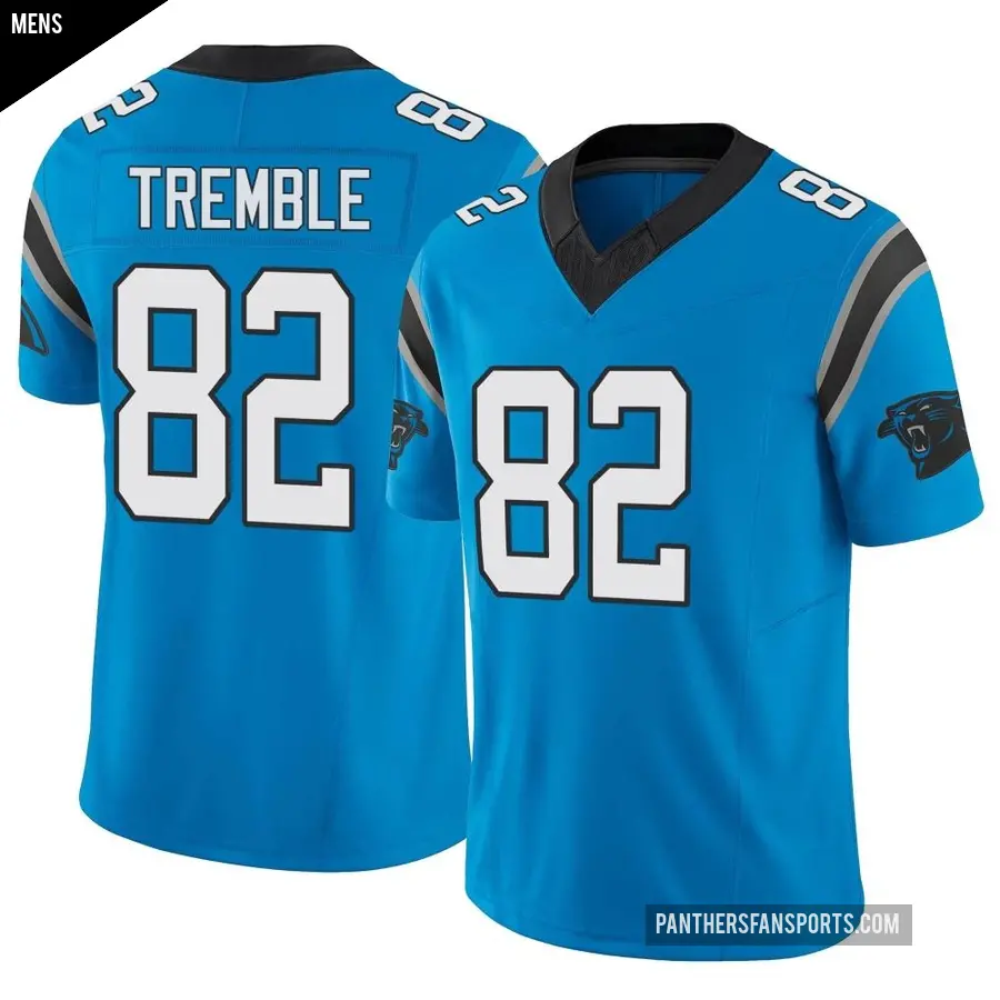 Men's Carolina Panthers ＃82 Tommy Tremble Blue Limited Vapor F.U.S.E. Jersey
