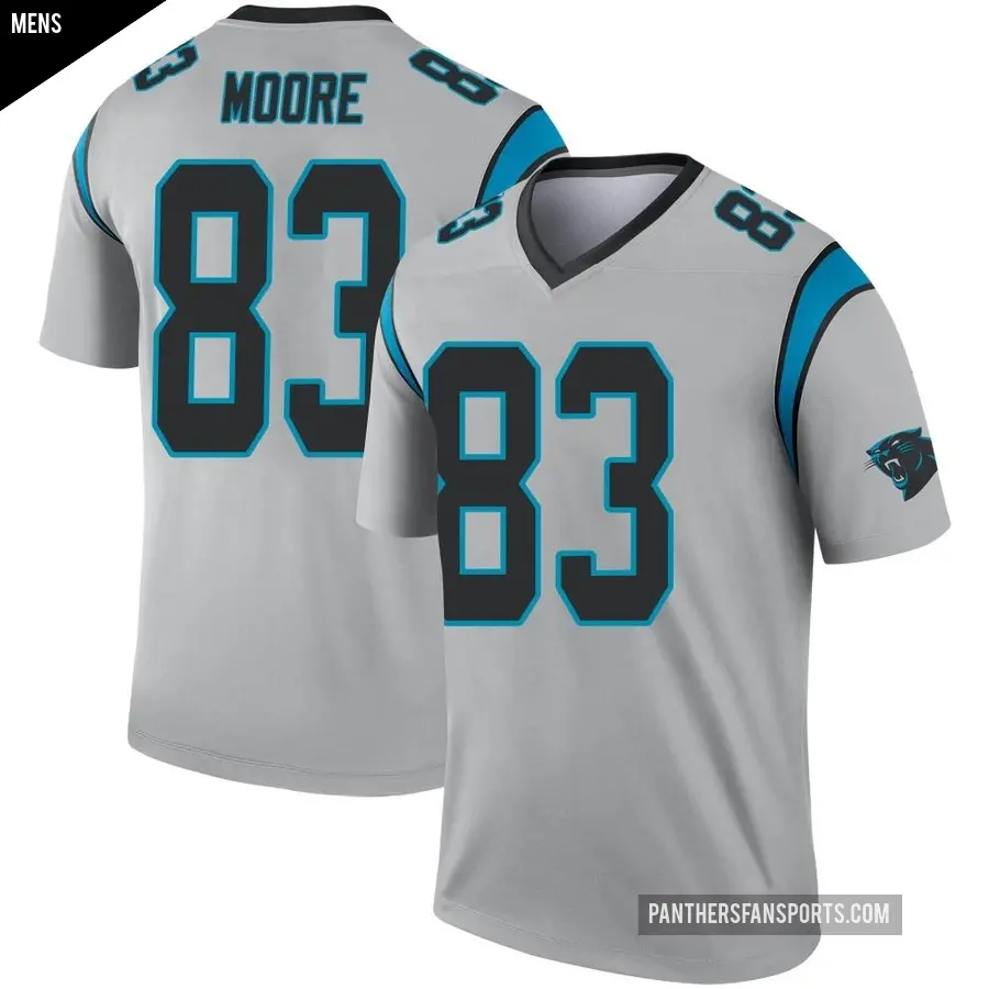 Men's Carolina Panthers ＃83 David Moore Legend Inverted Silver Jersey