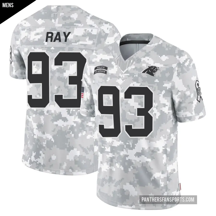 Men's Carolina Panthers ＃93 LaBryan Ray Arctic Camo Limited 2024 Salute to Service Jersey