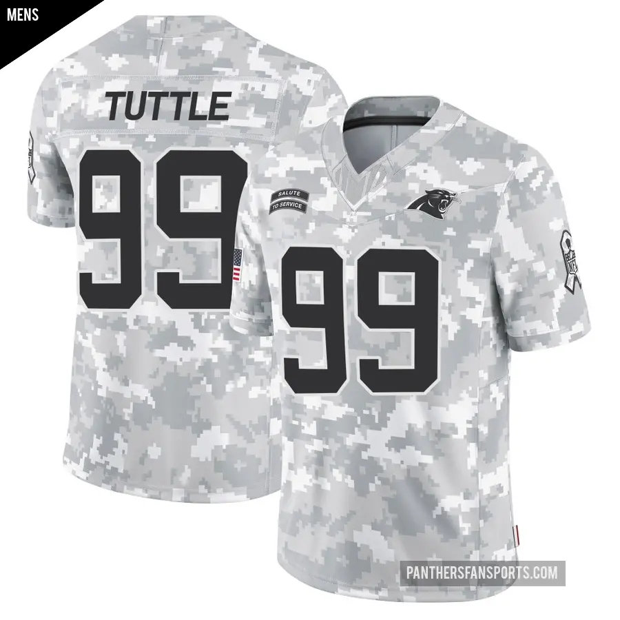 Men's Carolina Panthers ＃99 Shy Tuttle Arctic Camo Limited 2024 Salute to Service Jersey
