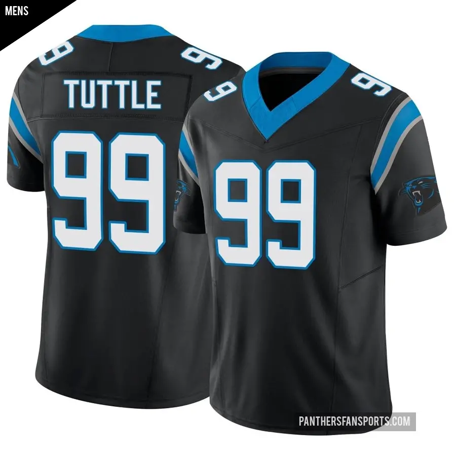 Men's Carolina Panthers ＃99 Shy Tuttle Black Limited Vapor F.U.S.E. Jersey
