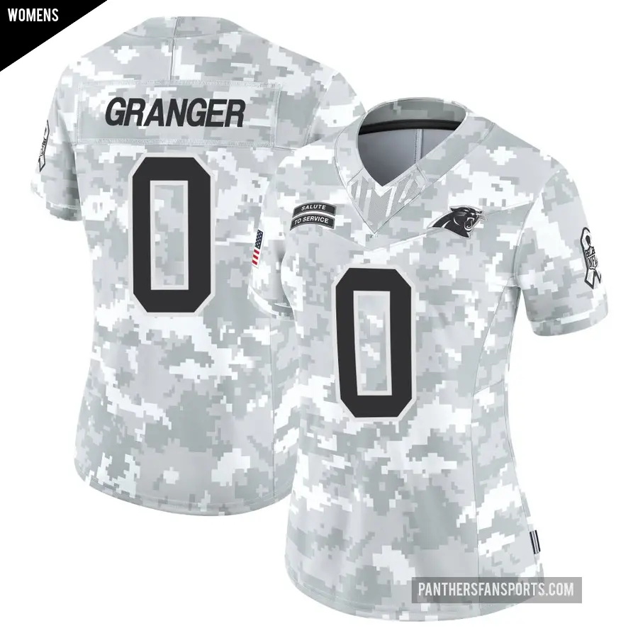 Women's Carolina Panthers ＃0 Colin Granger Arctic Camo Limited 2024 Salute to Service Jersey