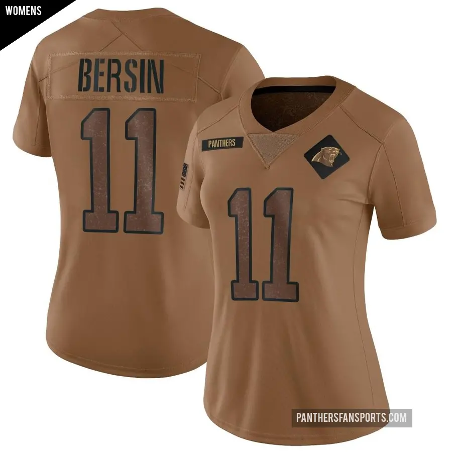 Women's Carolina Panthers ＃11 Brenton Bersin Brown Limited 2023 Salute To Service Jersey