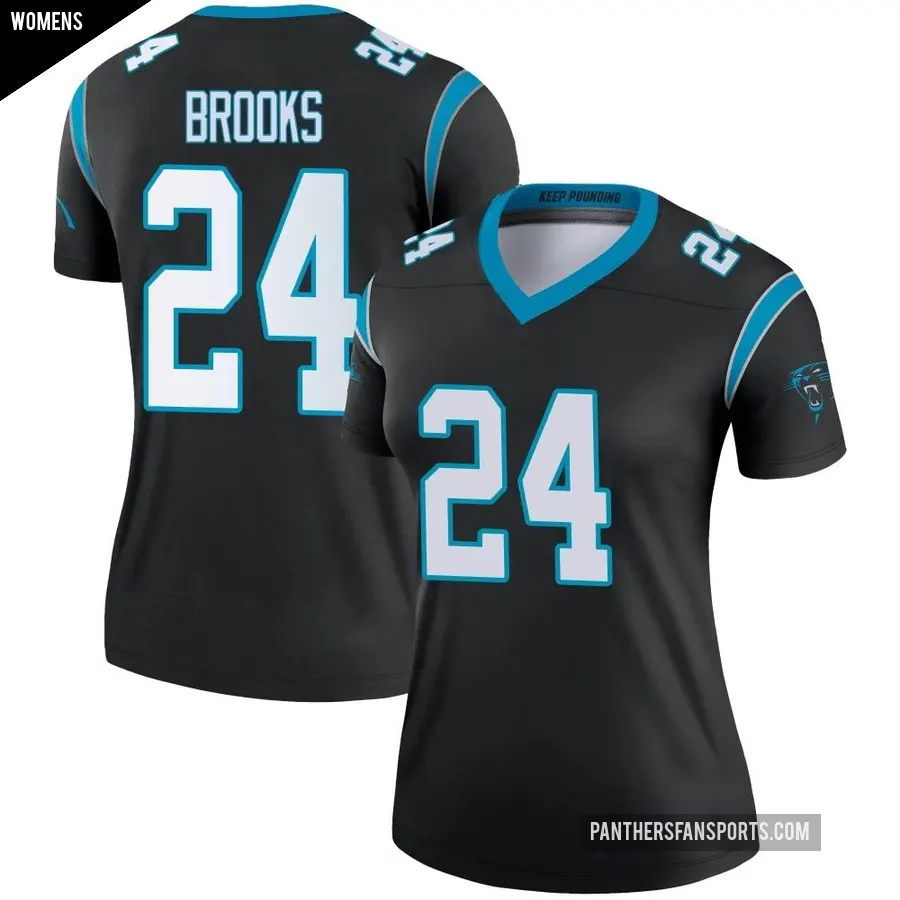 Women's Carolina Panthers ＃24 Jonathon Brooks Black Legend Jersey