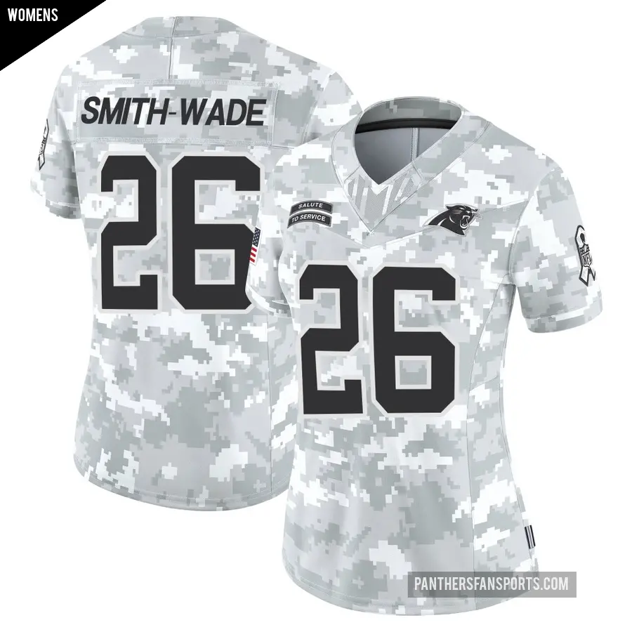 Women's Carolina Panthers ＃26 Chau Smith-Wade Arctic Camo Limited 2024 Salute to Service Jersey