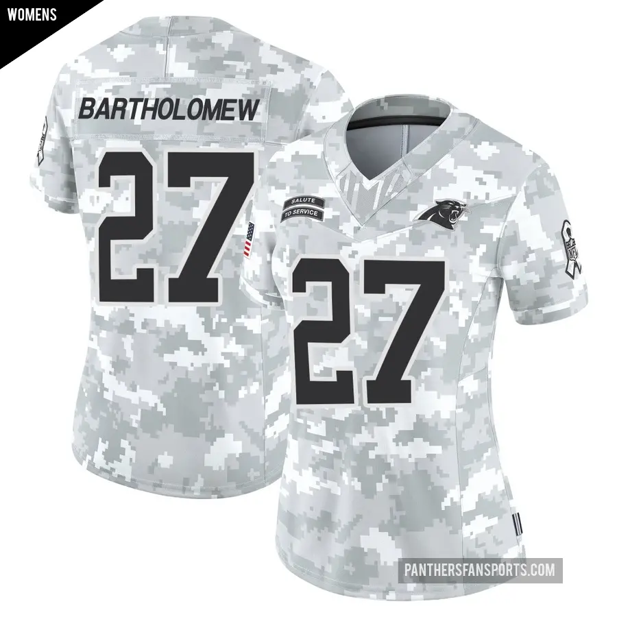 Women's Carolina Panthers ＃27 Shemar Bartholomew Arctic Camo Limited 2024 Salute to Service Jersey