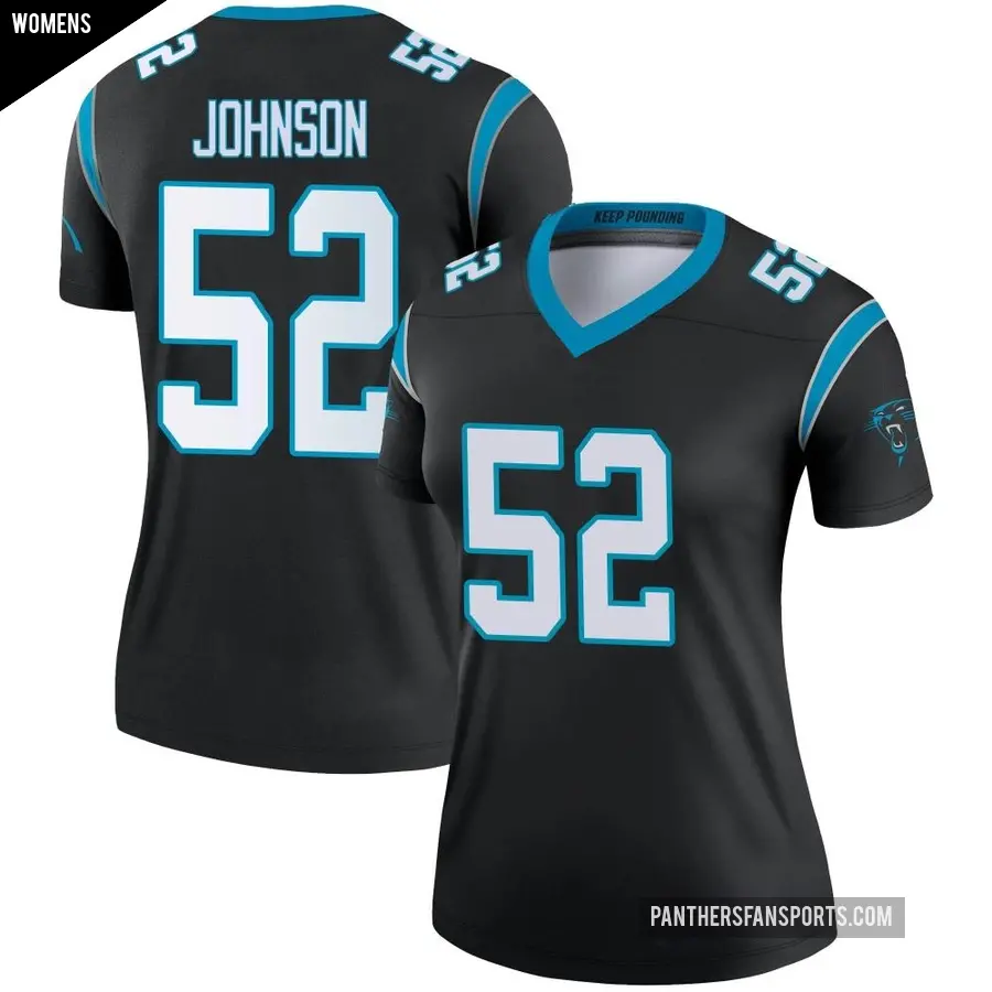 Women's Carolina Panthers ＃52 DJ Johnson Black Legend Jersey