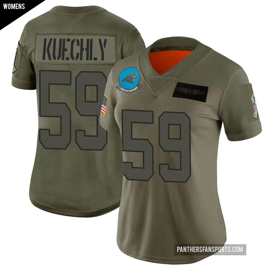 Women's Carolina Panthers ＃59 Luke Kuechly Camo Limited 2019 Salute to Service Jersey