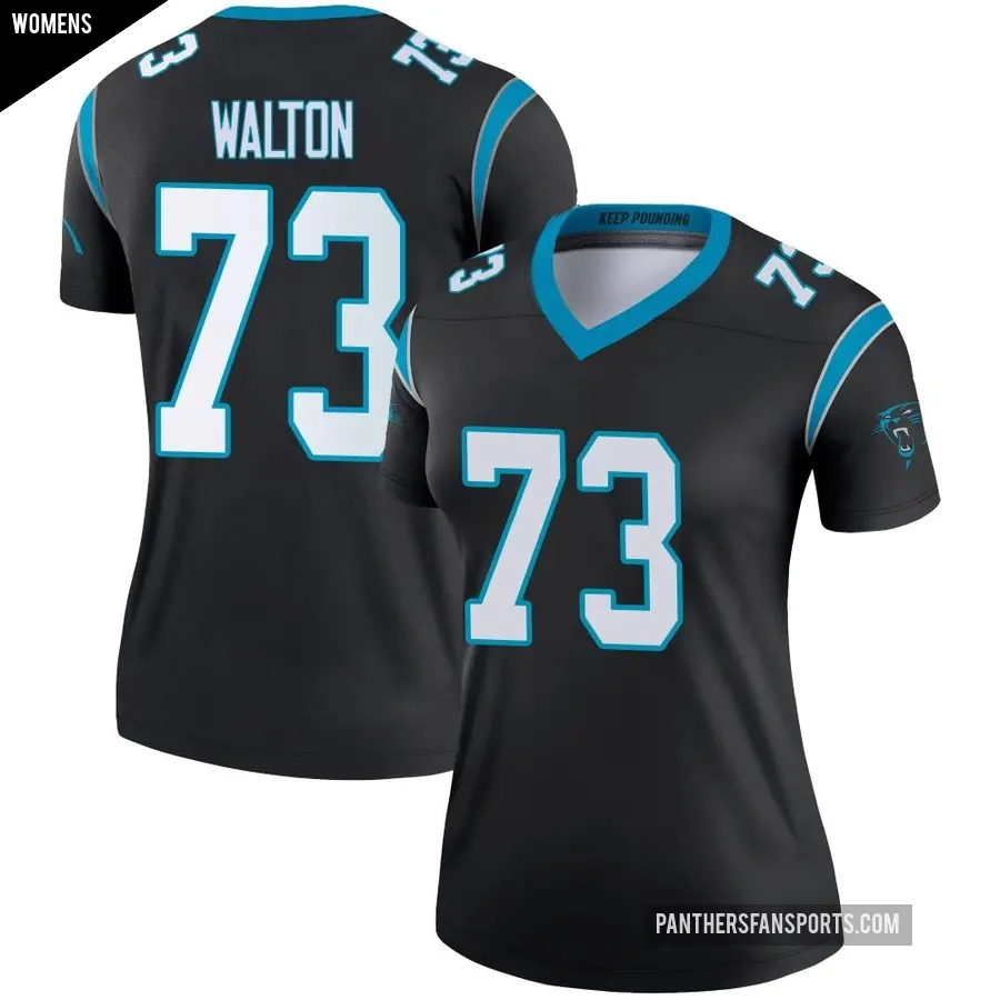 Women's Carolina Panthers ＃73 Brandon Walton Black Legend Jersey