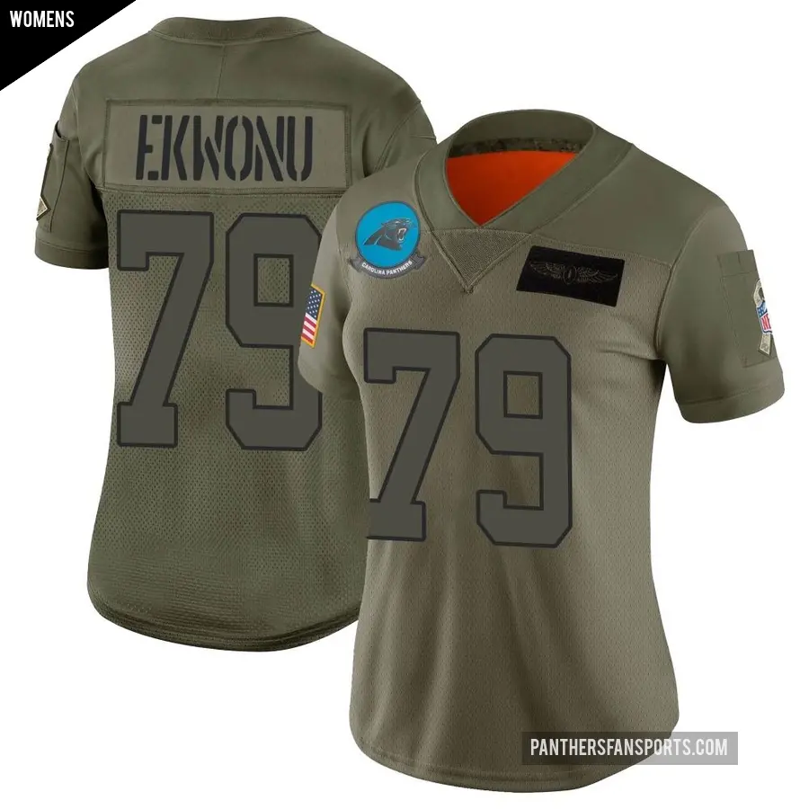 Women's Carolina Panthers ＃79 Ikem Ekwonu Camo Limited 2019 Salute to Service Jersey