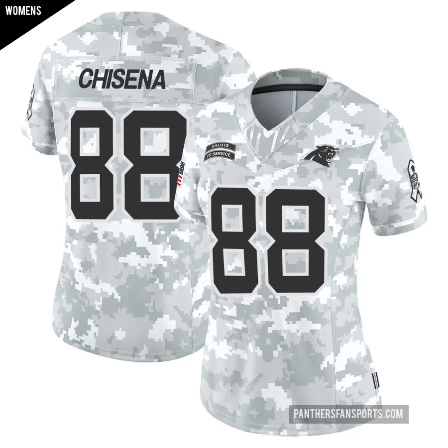 Women's Carolina Panthers ＃88 Dan Chisena Arctic Camo Limited 2024 Salute to Service Jersey