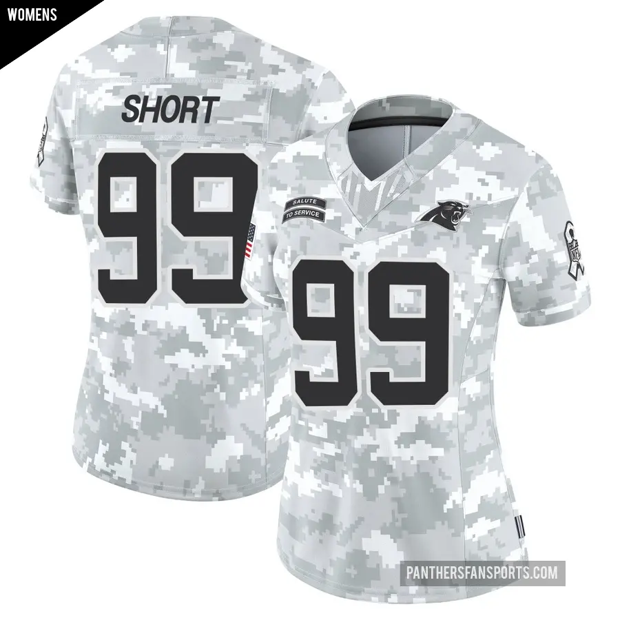 Women's Carolina Panthers ＃99 Kawann Short Arctic Camo Limited 2024 Salute to Service Jersey