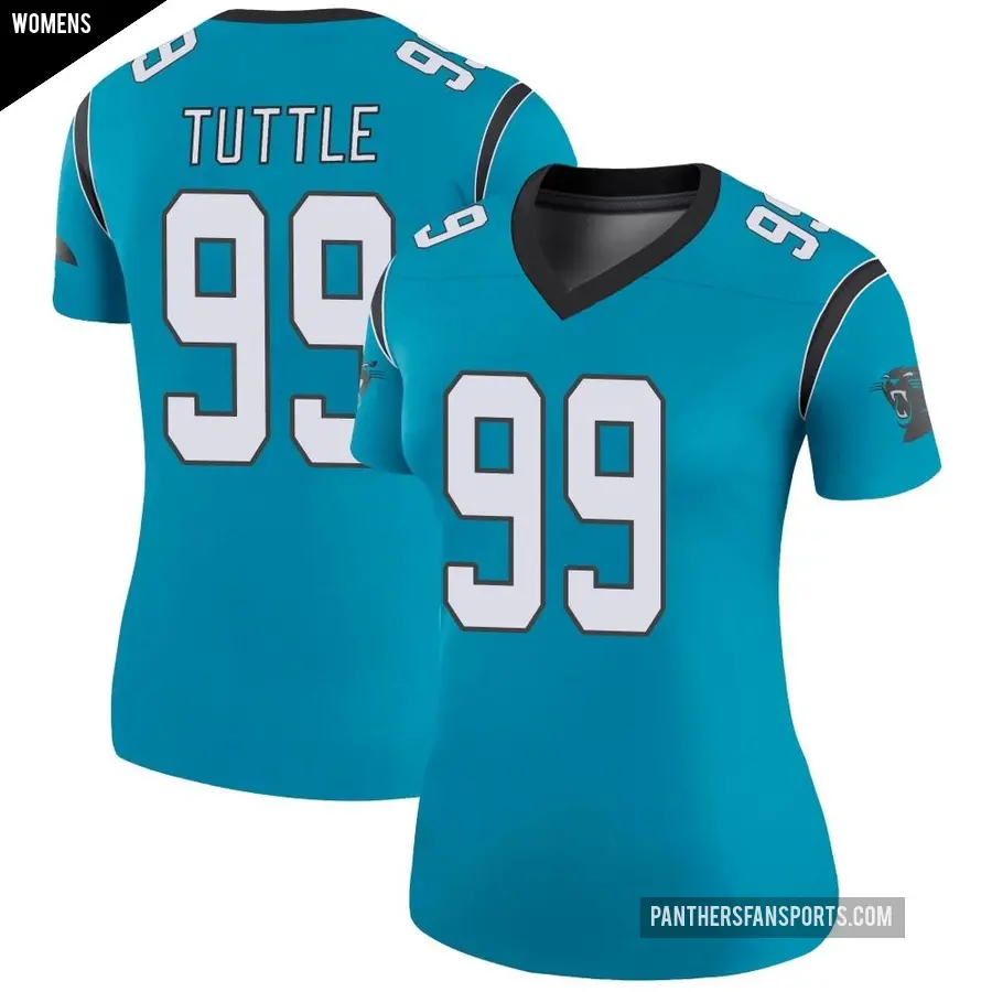 Women's Carolina Panthers ＃99 Shy Tuttle Blue Legend Color Rush Jersey