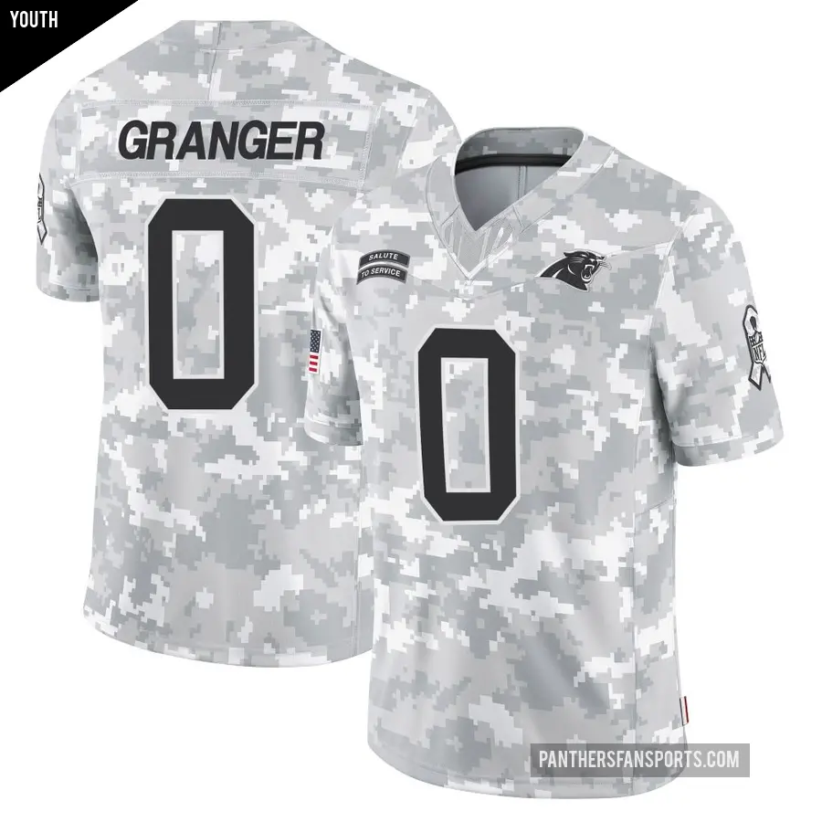 Youth Carolina Panthers ＃0 Colin Granger Arctic Camo Limited 2024 Salute to Service Jersey