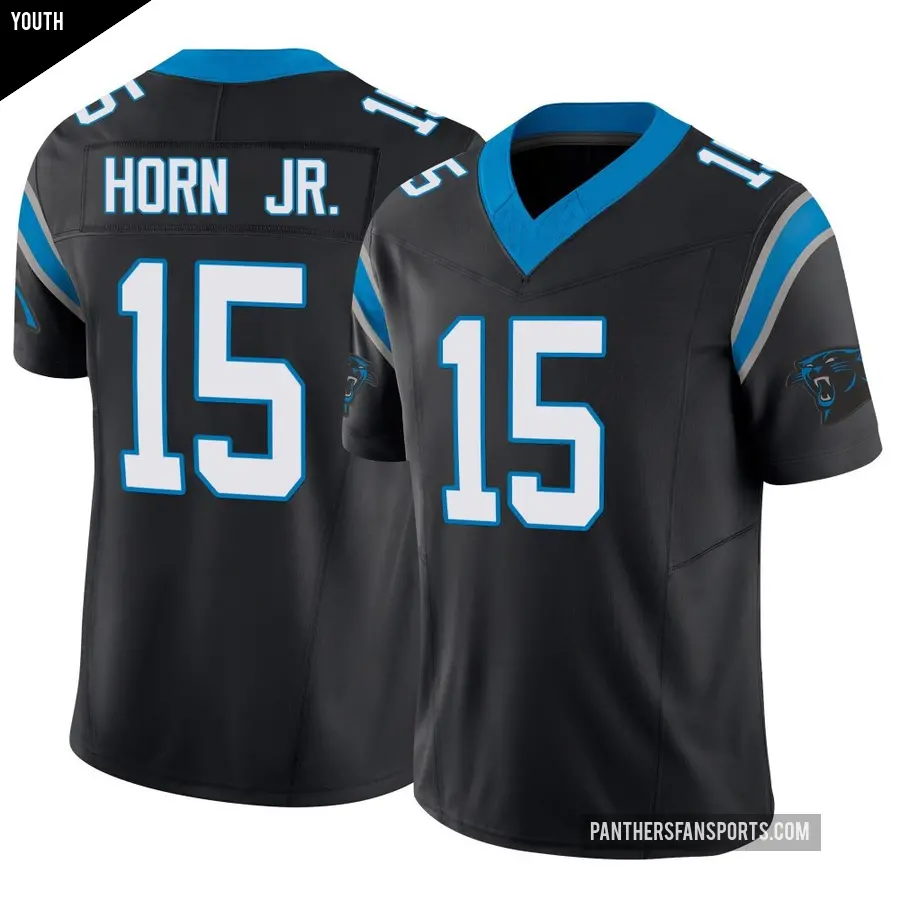Youth Carolina Panthers ＃15 Jimmy Horn Jr. Black Limited Vapor F.U.S.E. Jersey
