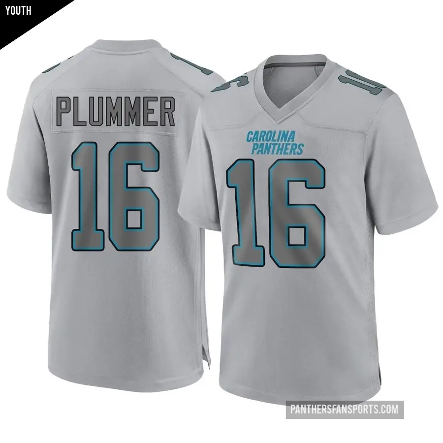 Youth Carolina Panthers ＃16 Jack Plummer Gray Game Atmosphere Fashion Jersey